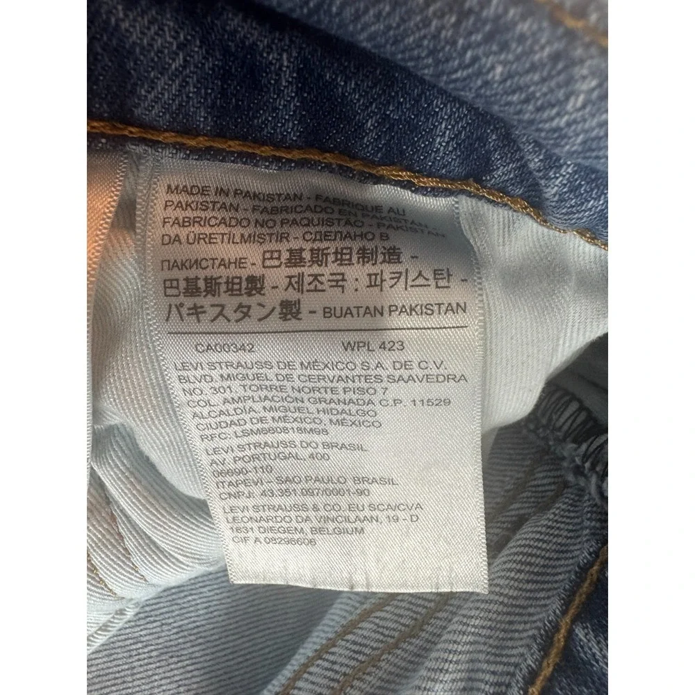 Vintage Levi's 502 Straight Leg Jeans Mens Blue Denim Distressed 36x38 5-Pocket